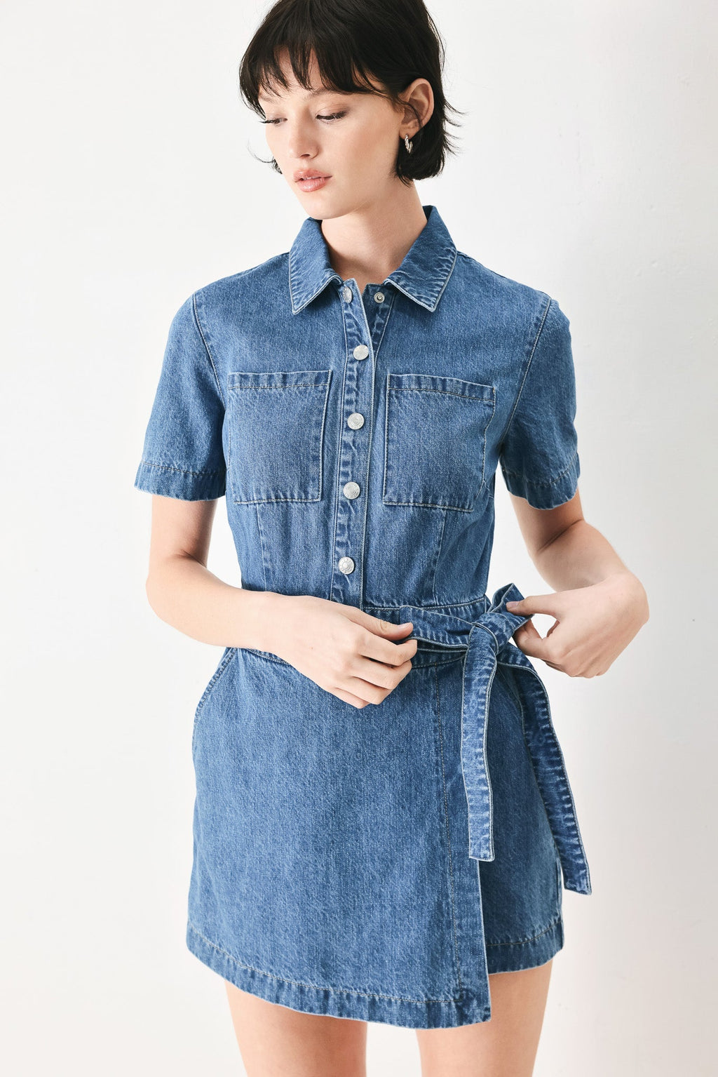 DAILY ROMANCE DENIM SKORT ROMPER Flying Tomato