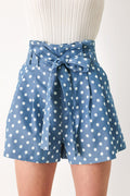 FLIRTY DOTS TIE WOVEN SHORTS Flying Tomato