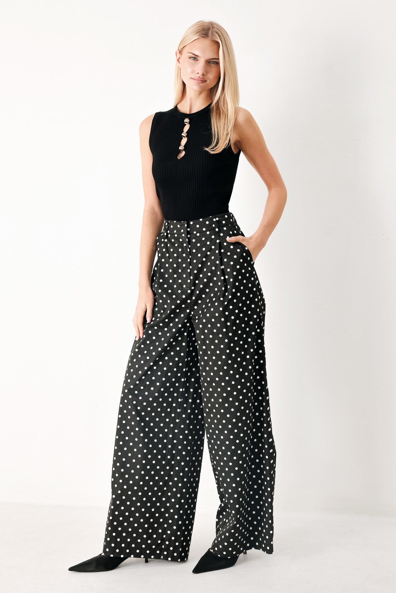 FOREVER CHIC POLKA WOVEN PANTS Flying Tomato