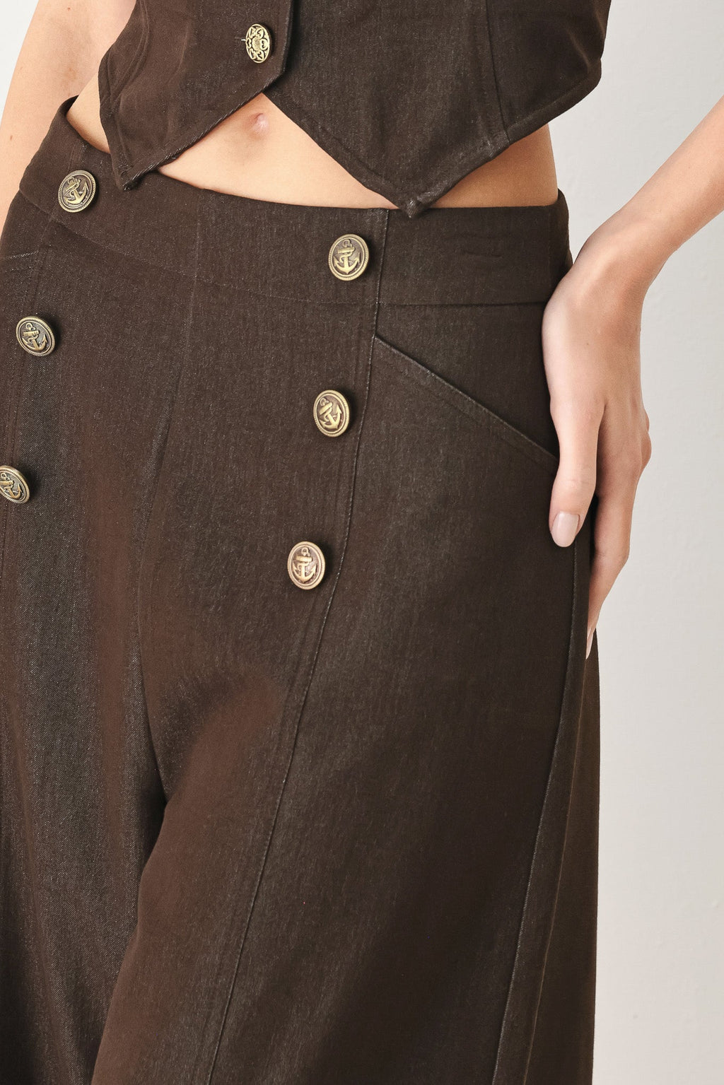 ESPRESSO MUSE WOVEN CULOTTES PANTS