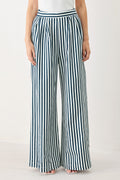PORTSIDE STRIPE WOVEN WIDE LEG PANTS