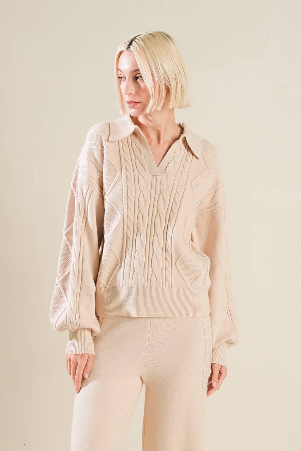 HOLD YOUR GAZE SWEATER KNIT TOP Flying Tomato