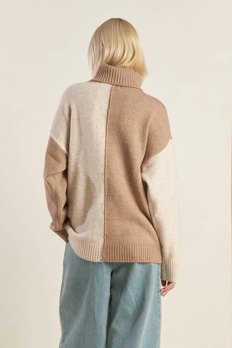 MIXED EMOTIONS COLORBLOCKED SWEATER TOP Flying Tomato