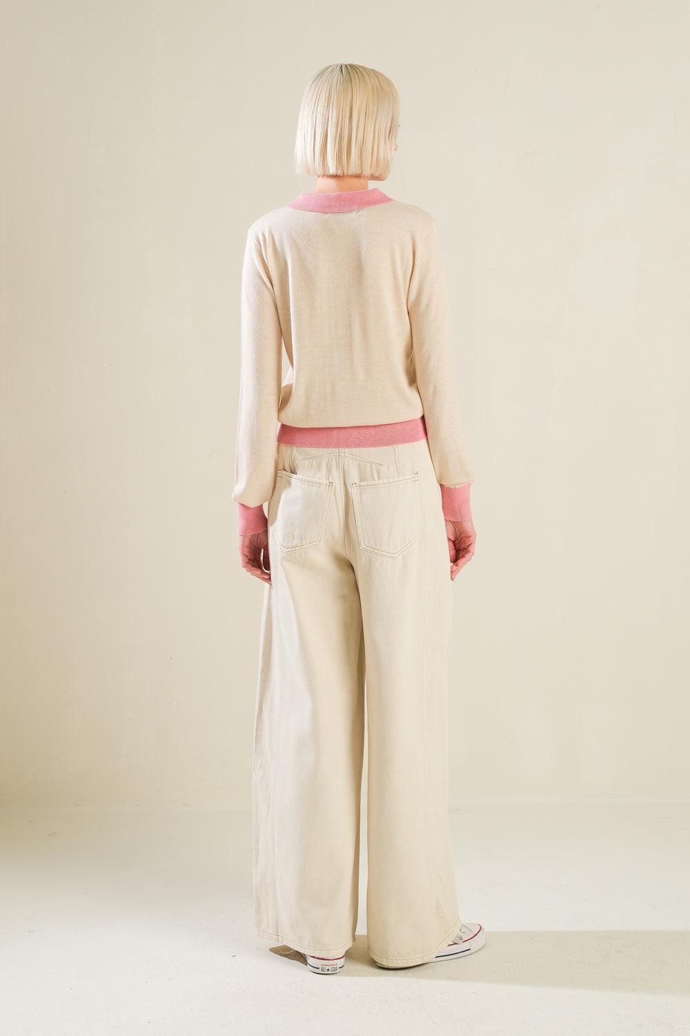 HIDDEN REFLECTIONS SWEATER POLO TOP Flying Tomato