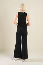 REGAL RISE BLACK KNIT PANTS Flying Tomato