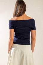 TIME FOR TEA OFF SHOULDER SWEATER TOP Flying Tomato
