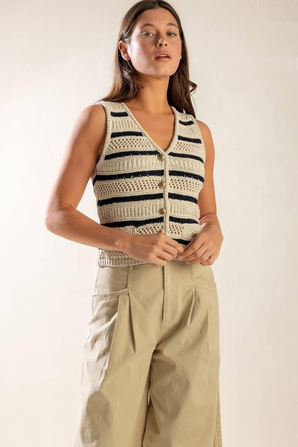 INTO THE NATURAL SWEATER KNIT VEST Flying Tomato