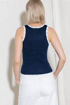 DEEP CONNECTION NAVY KNIT TANK TOP Flying Tomato