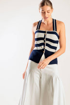 SHINE BRIGHT NAVY KNIT TOP Flying Tomato