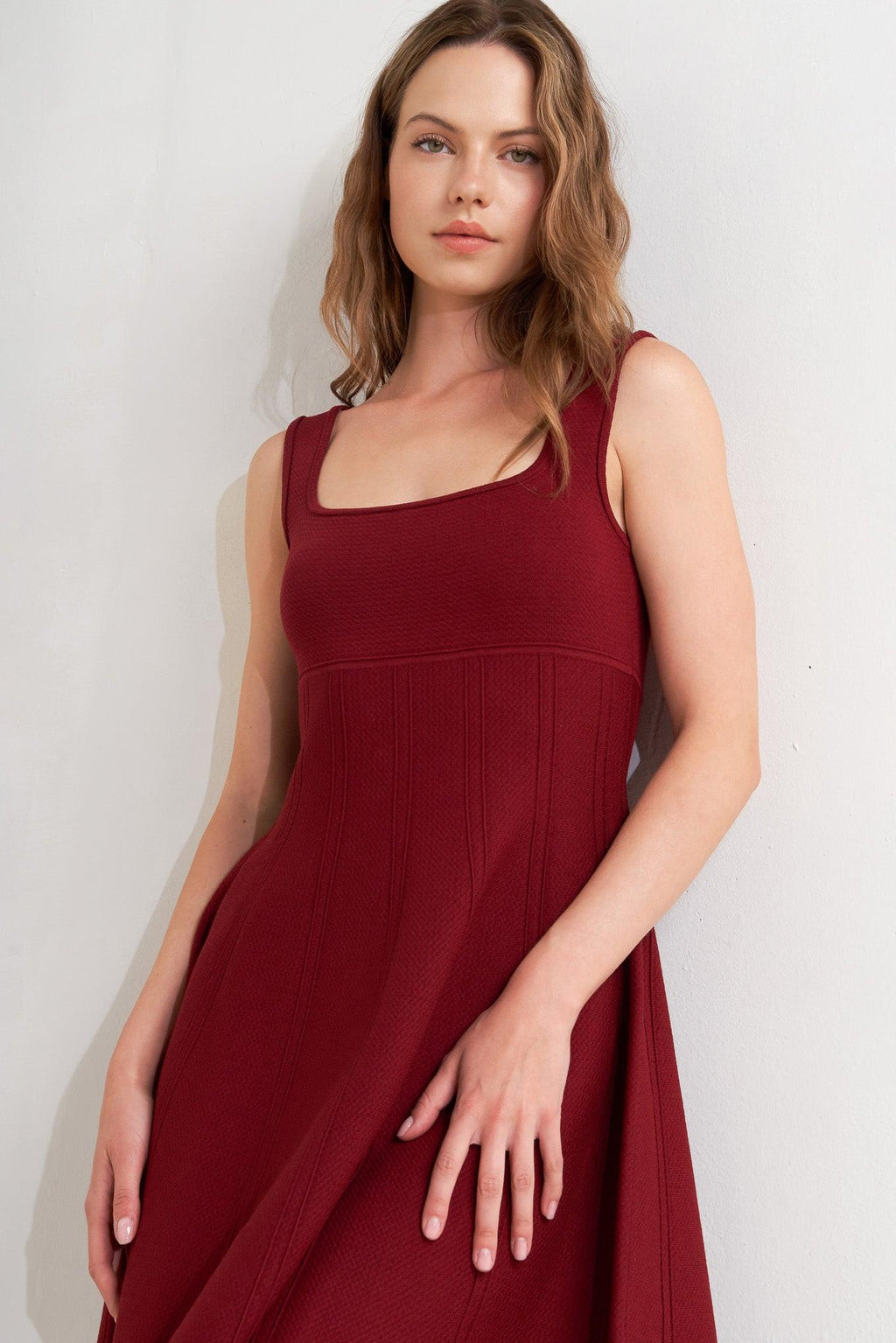 SKATER IN WINE SWEATER MINI DRESS Flying Tomato