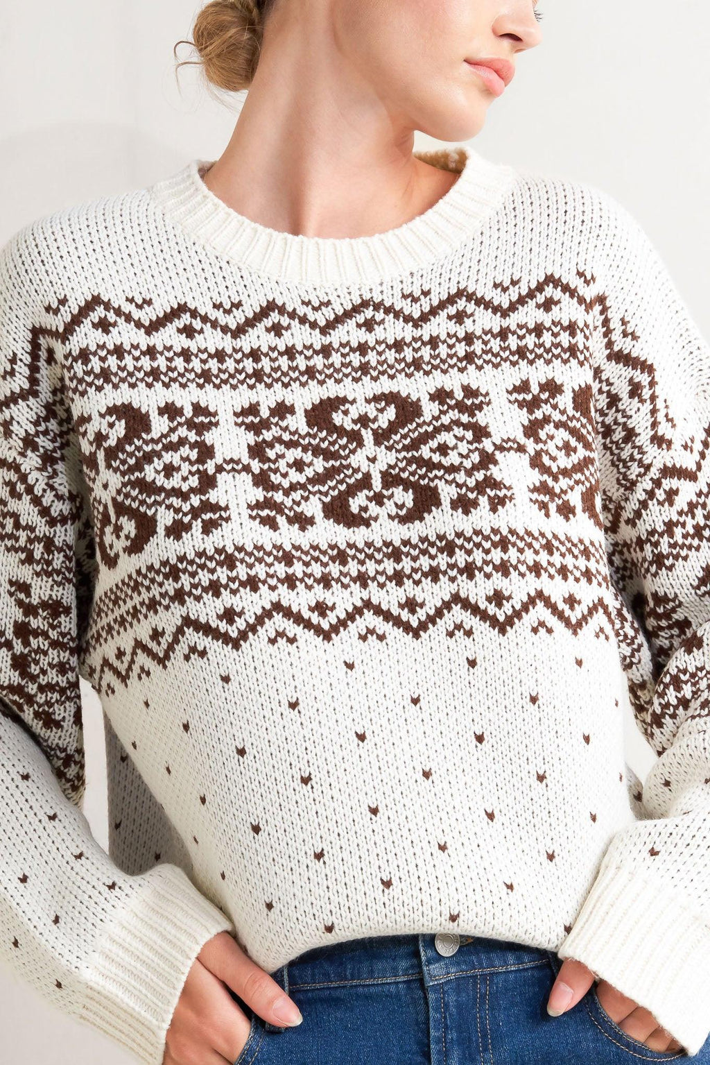 SNOWFLAKE GLAM PULLOVER SWEATER TOP Flying Tomato