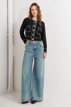 MONO FRAME SWEATER KNIT TOP Flying Tomato