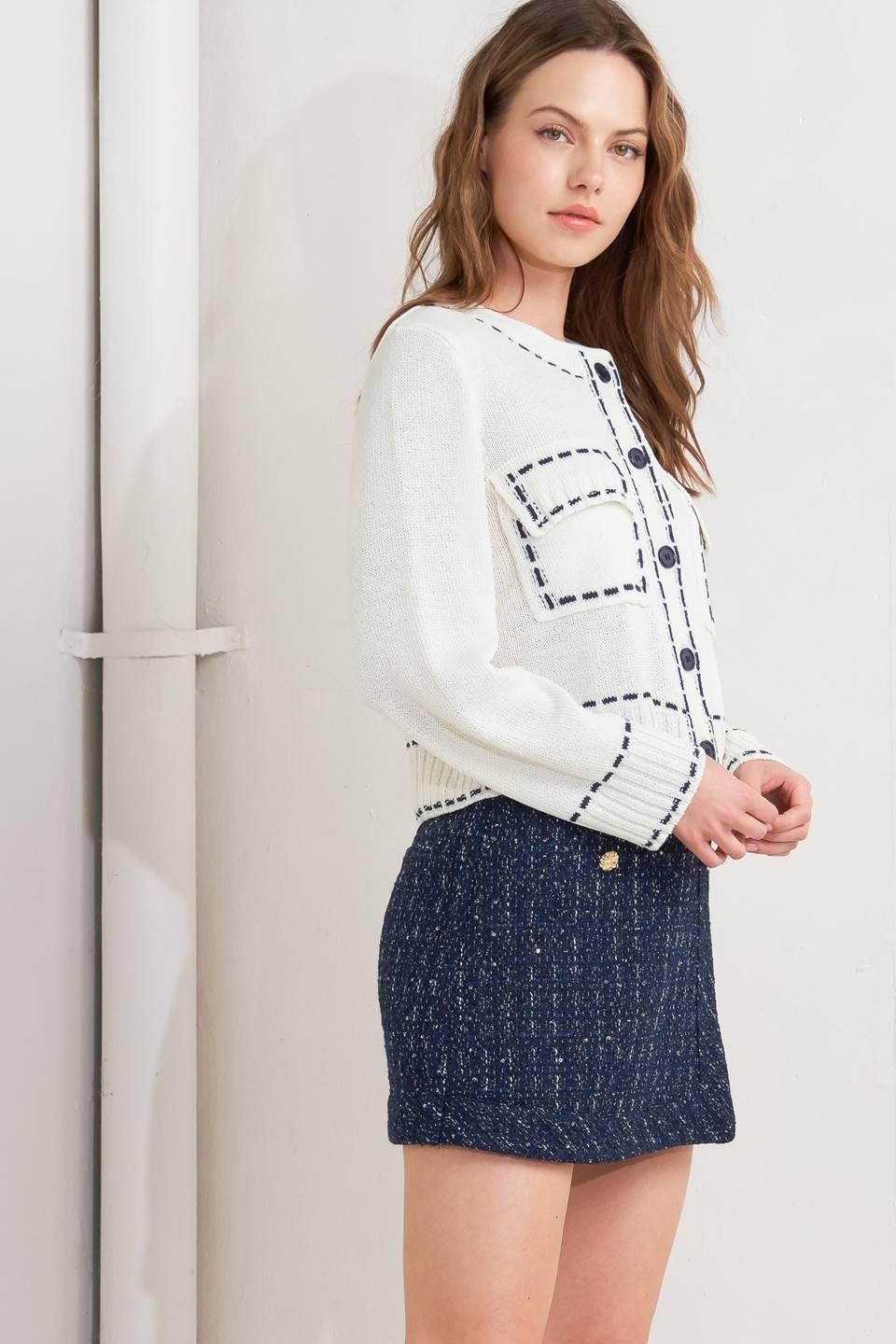 MONO FRAME SWEATER KNIT TOP Flying Tomato