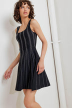 SUGAR STRIPE JACQUARD SWEATER MINI DRESS Flying Tomato