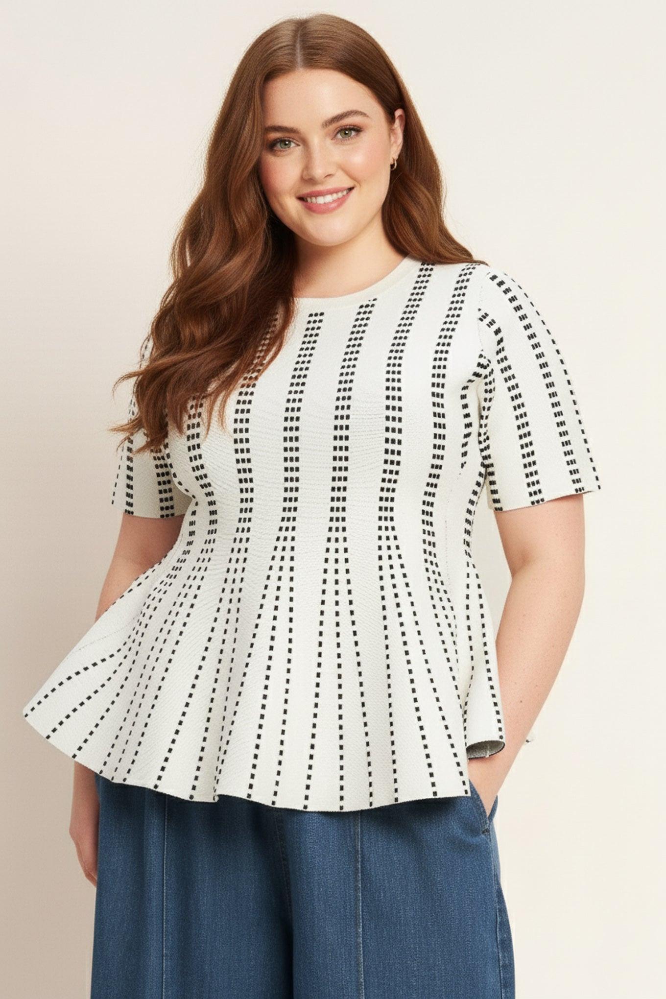 EVENING RUSTLE JACQUARD SWEATER TOP Flying Tomato