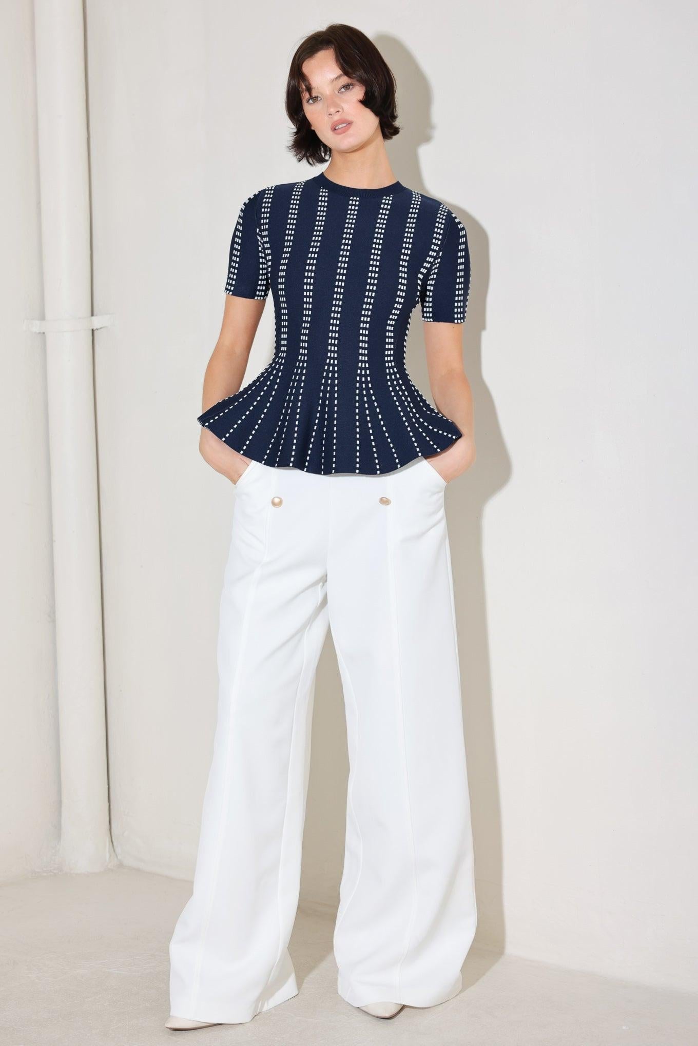 EVENING RUSTLE JACQUARD SWEATER TOP Flying Tomato