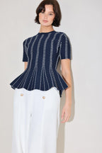 EVENING RUSTLE JACQUARD SWEATER TOP Flying Tomato