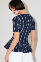 EVENING RUSTLE JACQUARD SWEATER TOP Flying Tomato