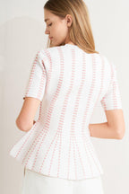 EVENING RUSTLE JACQUARD SWEATER TOP Flying Tomato