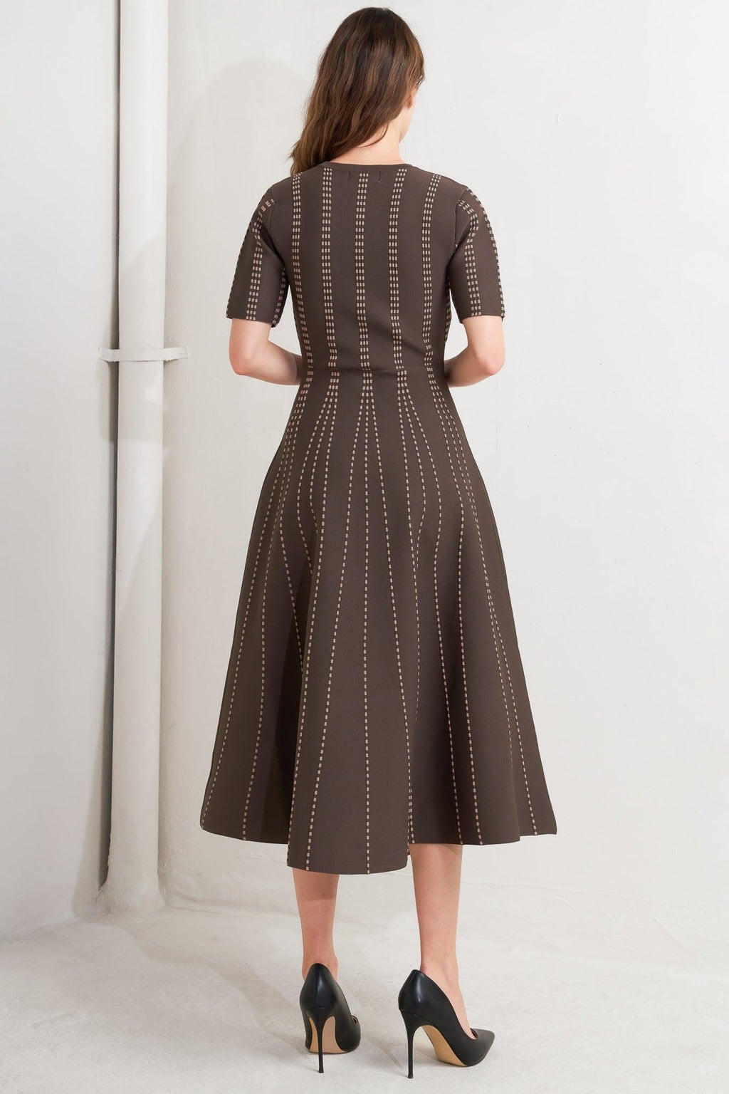 DOT DANCE SWEATER KNIT MIDI DRESS Flying Tomato