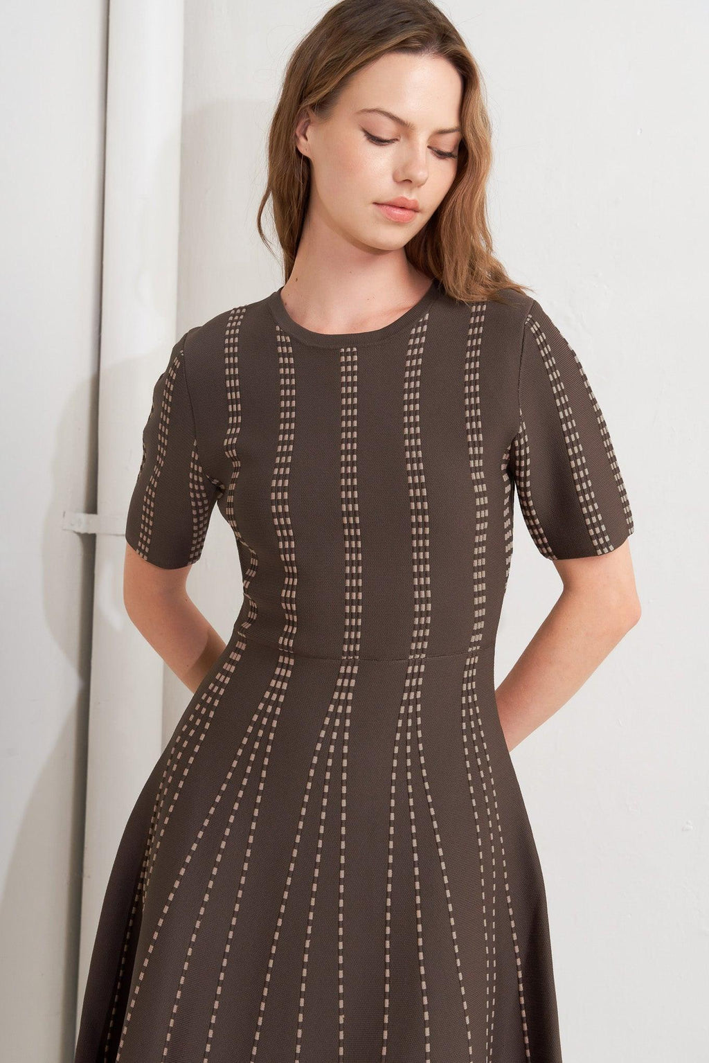 DOT DANCE SWEATER KNIT MIDI DRESS Flying Tomato