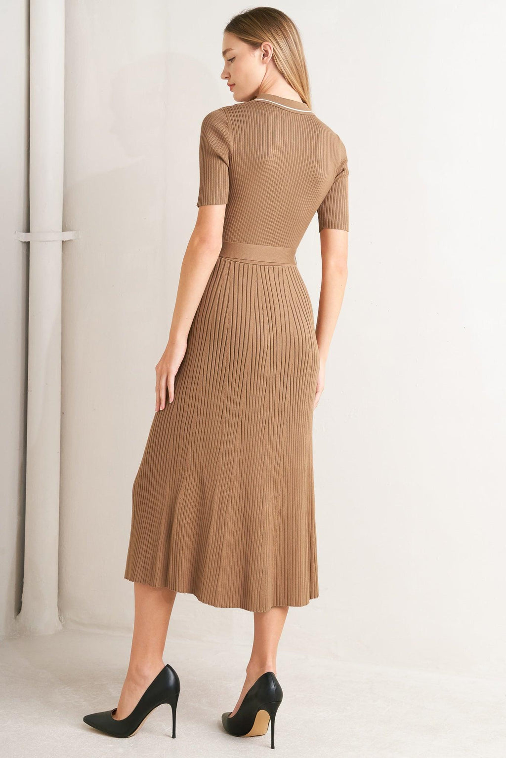 PARISIAN INSPIRED STYLE SWEATER KNIT MIDI DRESS Flying Tomato