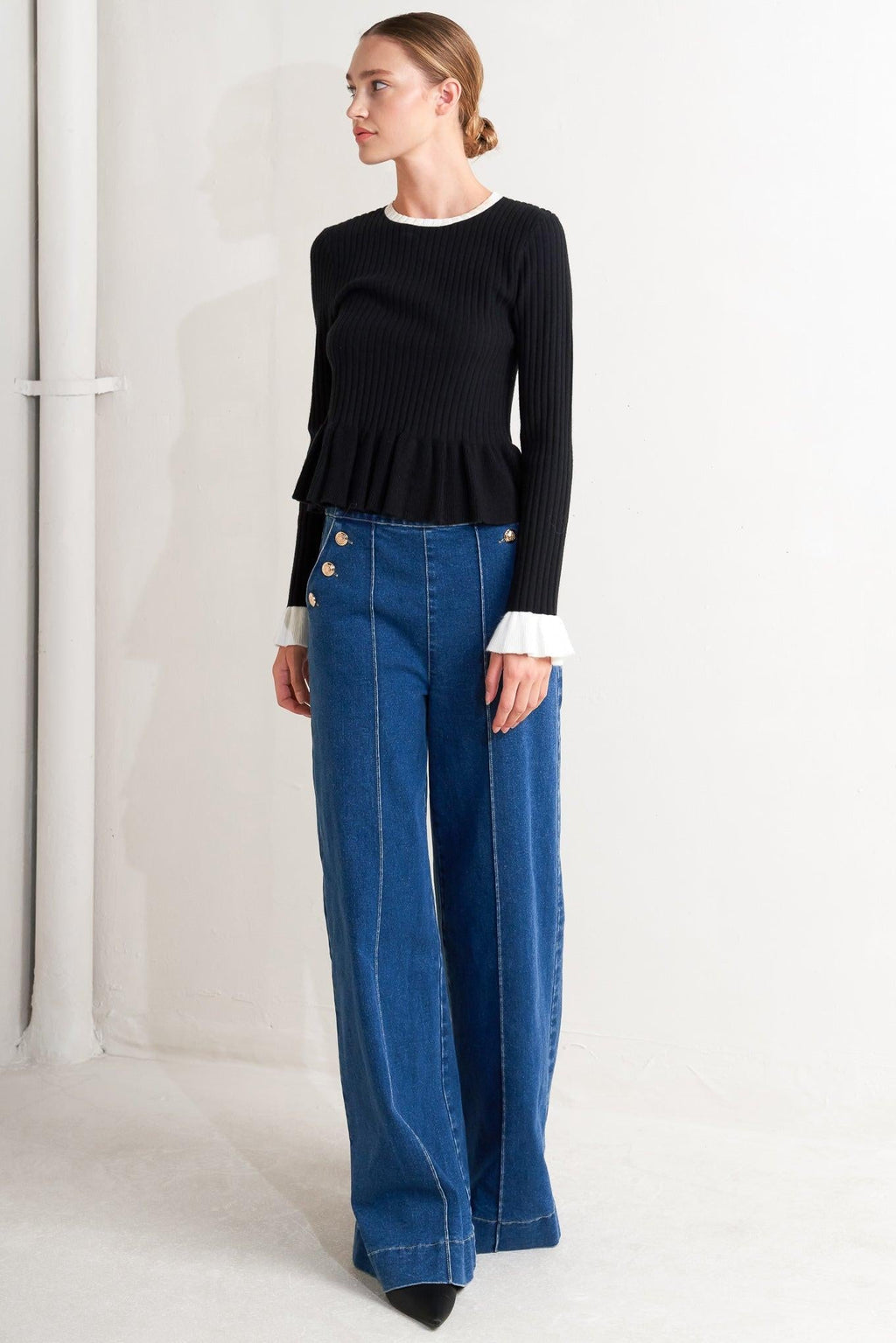 DELICATE EDGE SWEATER KNIT TOP Flying Tomato