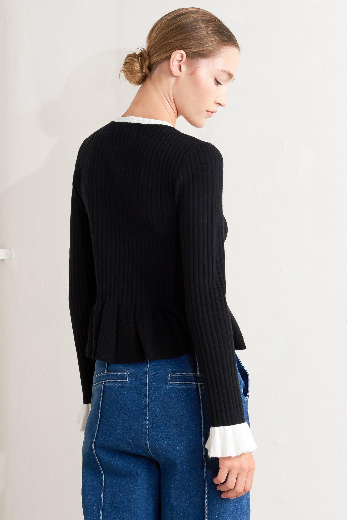 DELICATE EDGE SWEATER KNIT TOP Flying Tomato
