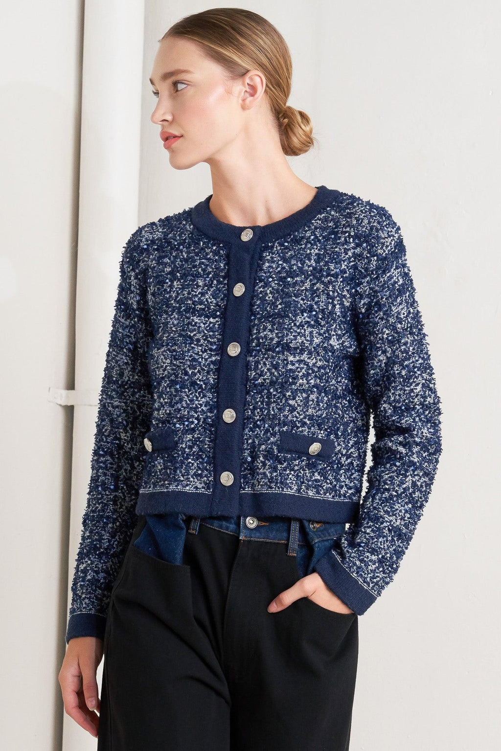 BOUTIQUE GLANCE SWEATER KNIT CARDIGAN Flying Tomato