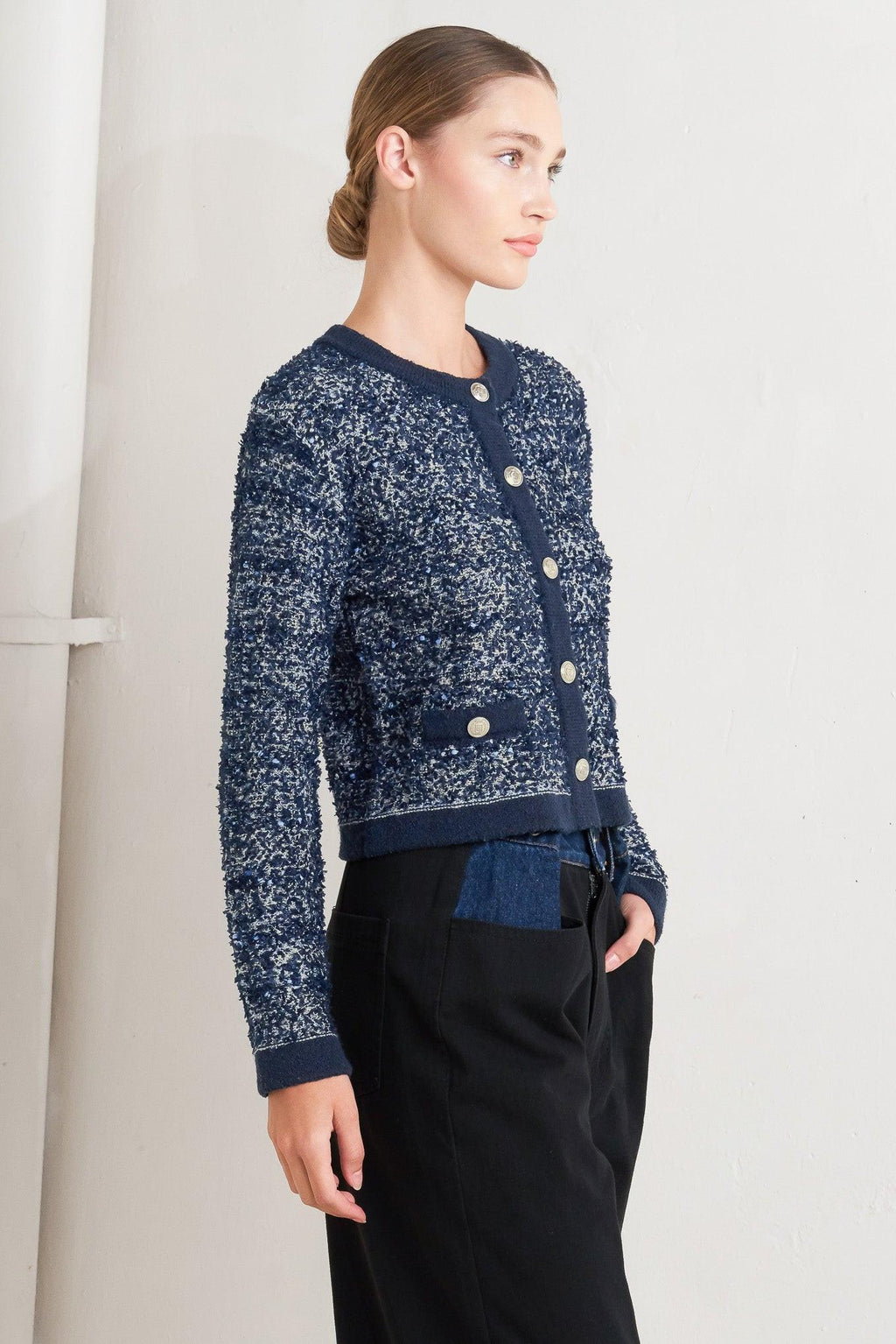 BOUTIQUE GLANCE SWEATER KNIT CARDIGAN Flying Tomato