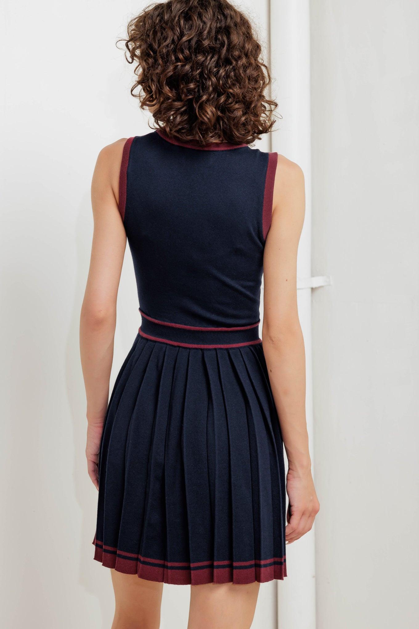 BERRY STRIPE SWEATER MINI DRESS Flying Tomato
