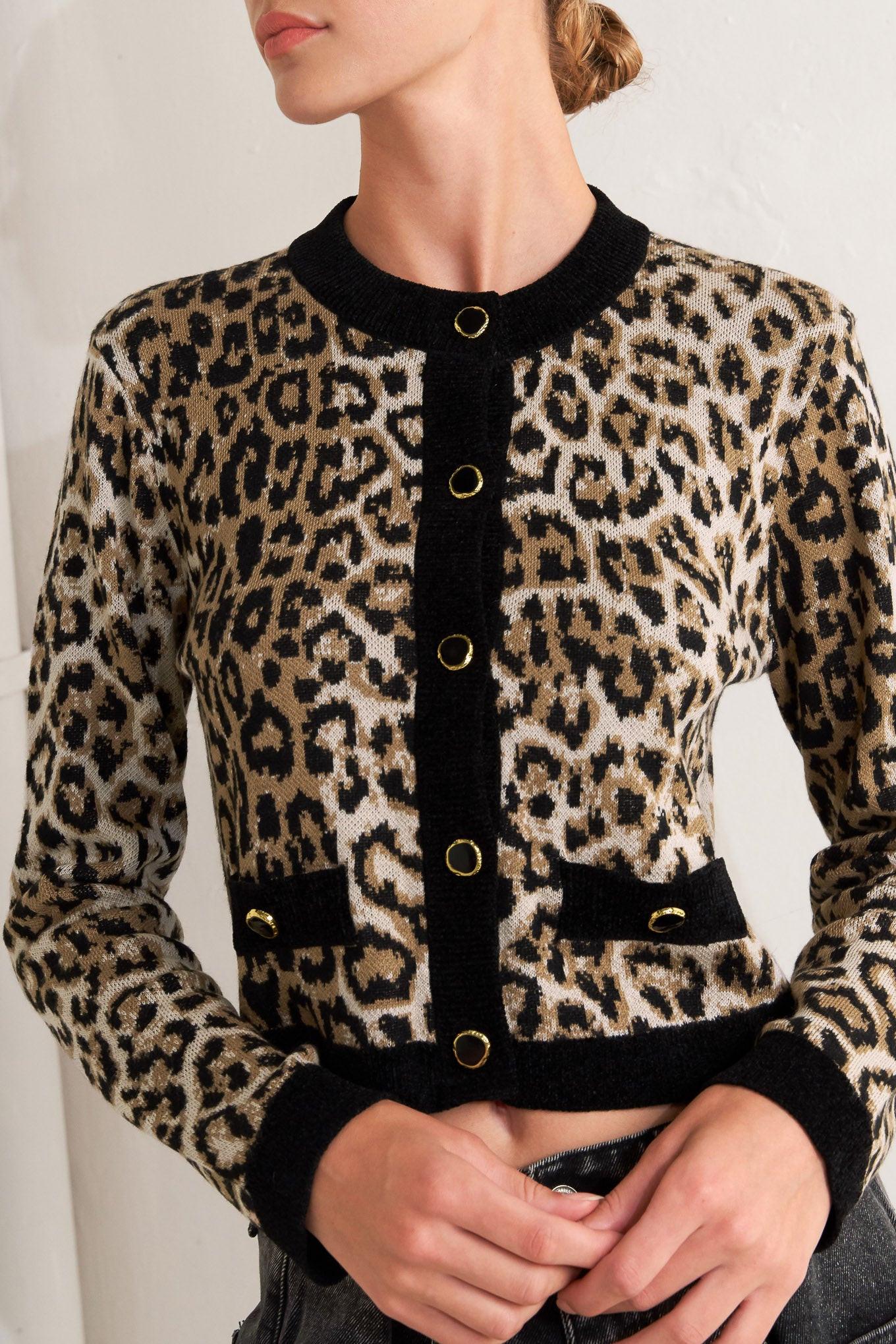 URBAN GODDESS LEOPARD SWEATER CARDIGAN Flying Tomato