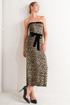 WILD ROMANCE LEOPARD KNIT MIDI DRESS Flying Tomato