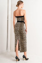 WILD ROMANCE LEOPARD KNIT MIDI DRESS Flying Tomato