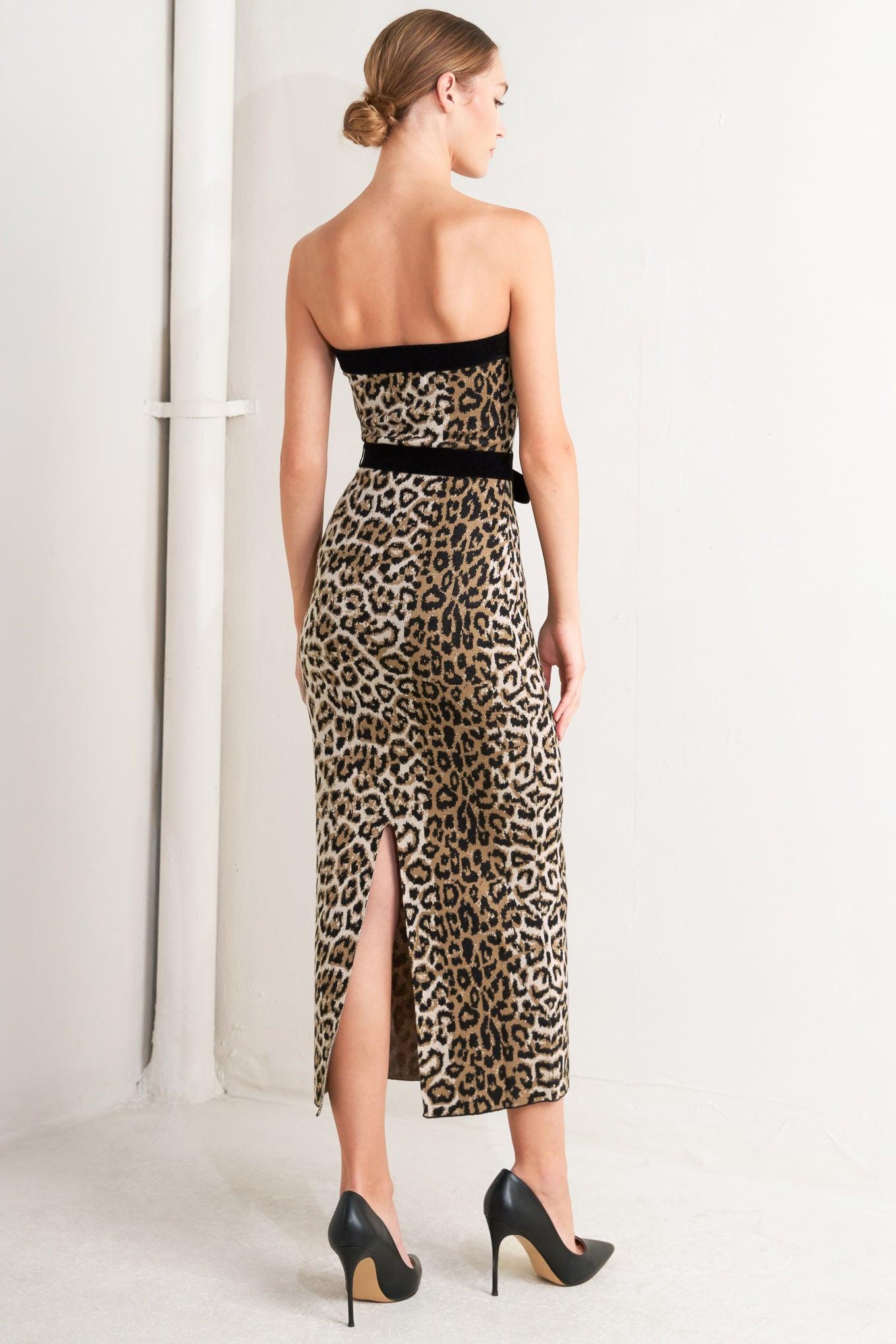 WILD ROMANCE LEOPARD KNIT MIDI DRESS Flying Tomato