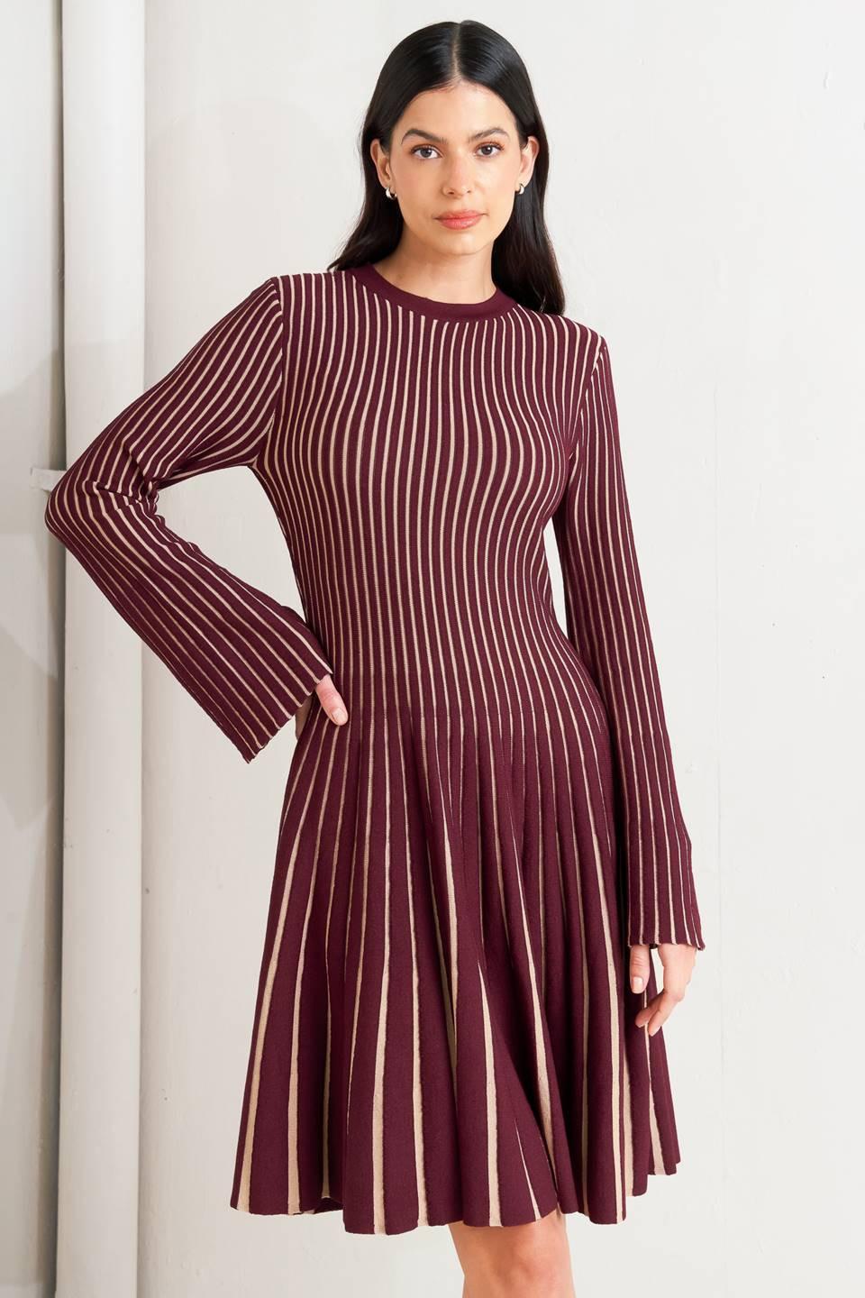 VERTICAL GRACE SWEATER MINI DRESS Flying Tomato