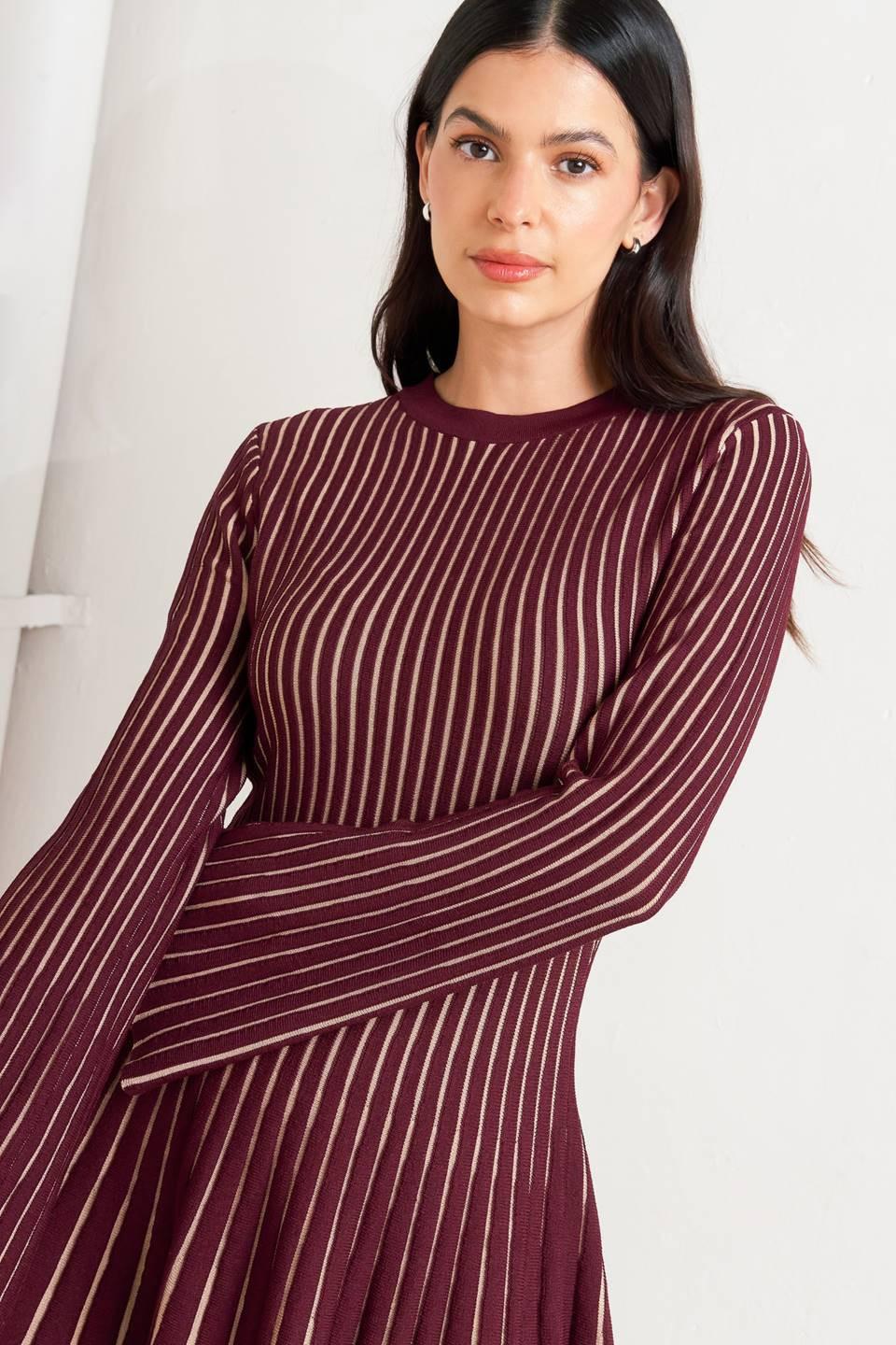 VERTICAL GRACE SWEATER MINI DRESS Flying Tomato