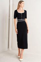 ELEGANT FRAME SWEATER KNIT MIDI DRESS Flying Tomato
