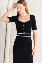 ELEGANT FRAME SWEATER KNIT MIDI DRESS Flying Tomato