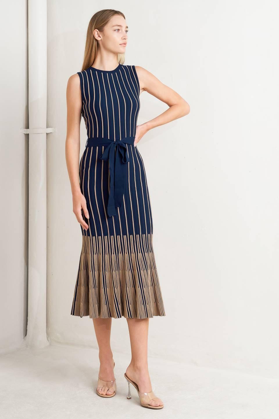 SMOOTH WEIGHTED FEEL KNIT MIDI DRESS Flying Tomato