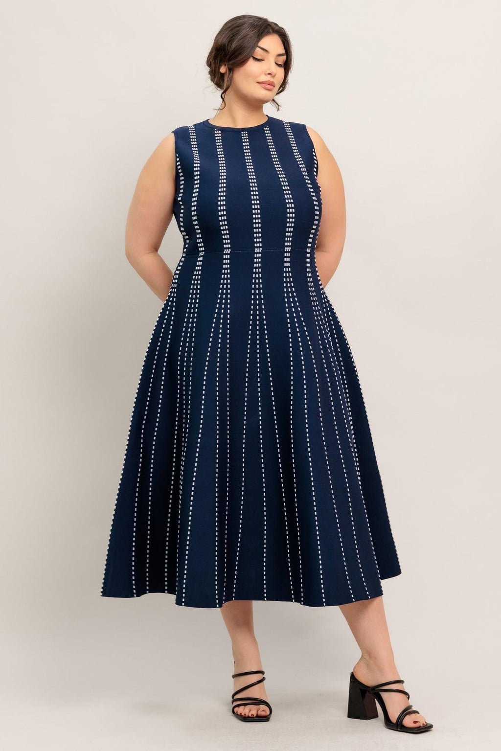 PERFECTLY POISED JACQUARD SWEATER MIDI DRESS Flying Tomato