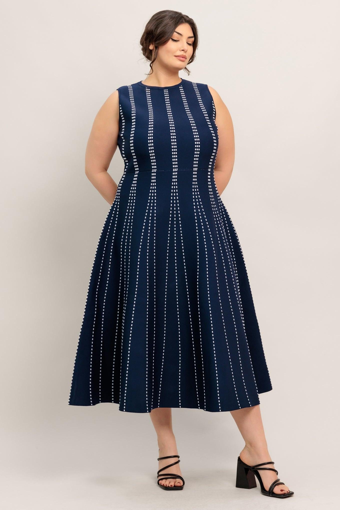 PERFECTLY POISED JACQUARD SWEATER MIDI DRESS Flying Tomato