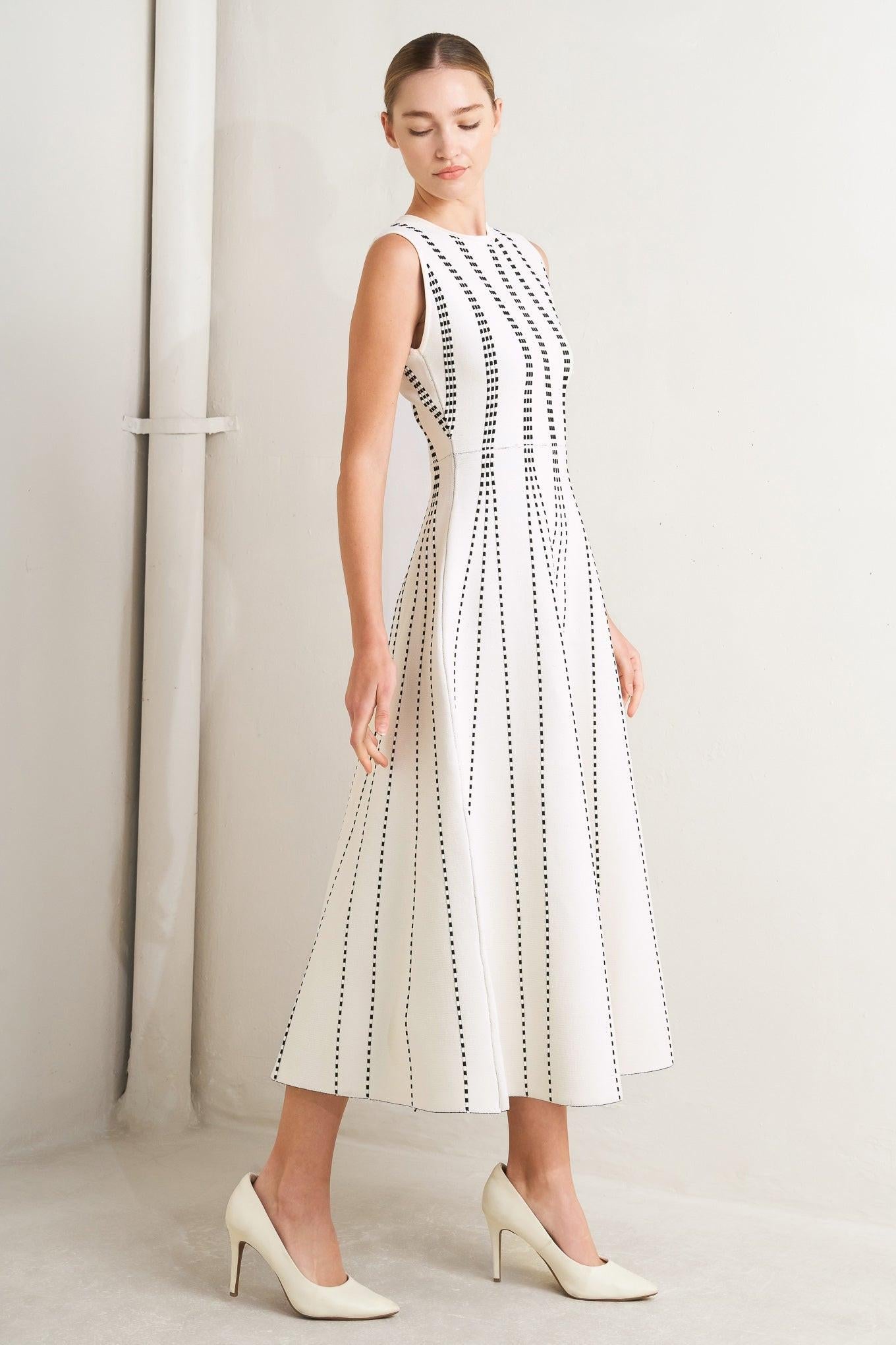 PERFECTLY POISED JACQUARD SWEATER MIDI DRESS Flying Tomato