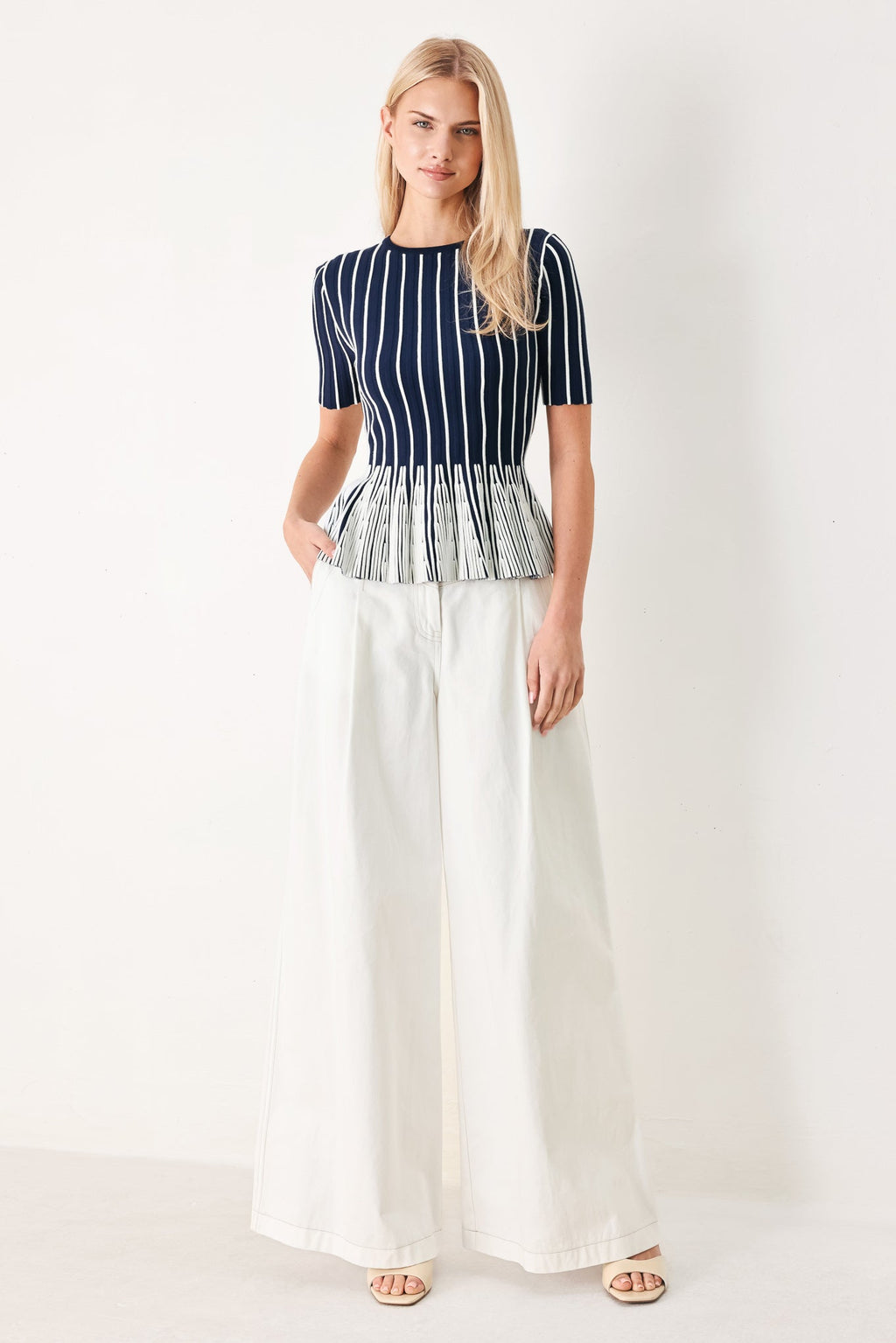 EASY SUMMER STRIPE SWEATER KNIT TOP Flying Tomato