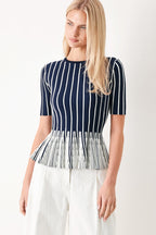 EASY SUMMER STRIPE SWEATER KNIT TOP Flying Tomato
