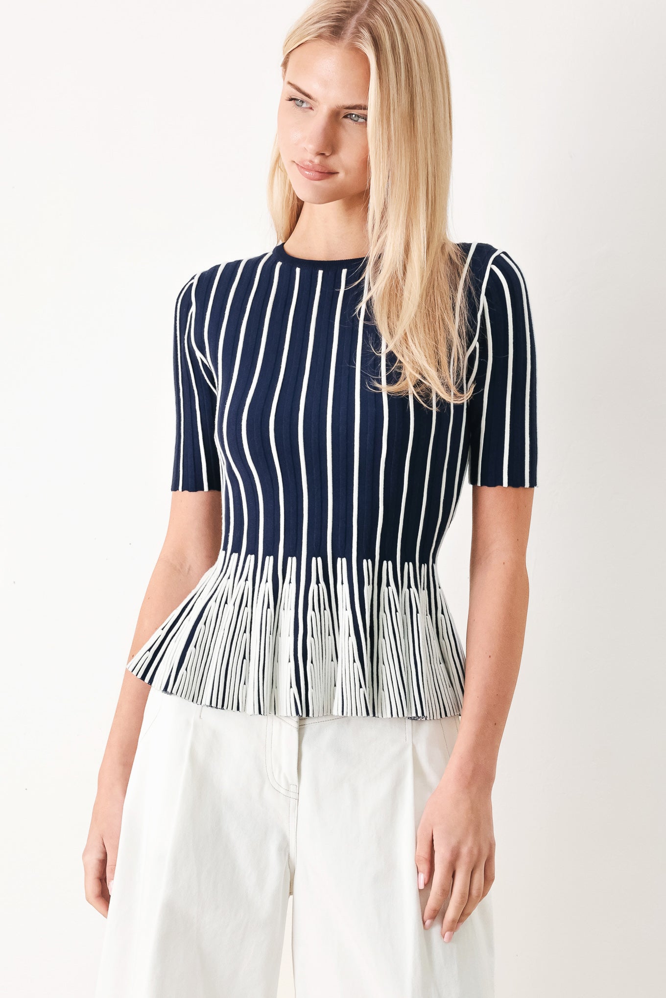 EASY SUMMER STRIPE SWEATER KNIT TOP Flying Tomato