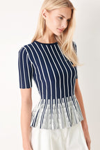 EASY SUMMER STRIPE SWEATER KNIT TOP Flying Tomato