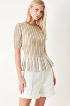 EASY SUMMER STRIPE SWEATER KNIT TOP Flying Tomato