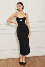 WESTERN EDGE BLACK SWEATER KNIT MIDI DRESS Flying Tomato