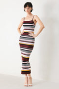 MIDNIGHT STRIPE SWEATER KNIT MIDI DRESS Flying Tomato